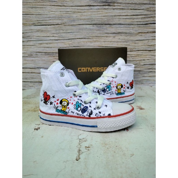 SEPATU CONVERSE KIDS BT21 PUTIH PREMIUM HIGH QUALITY CONVERSE ANAK