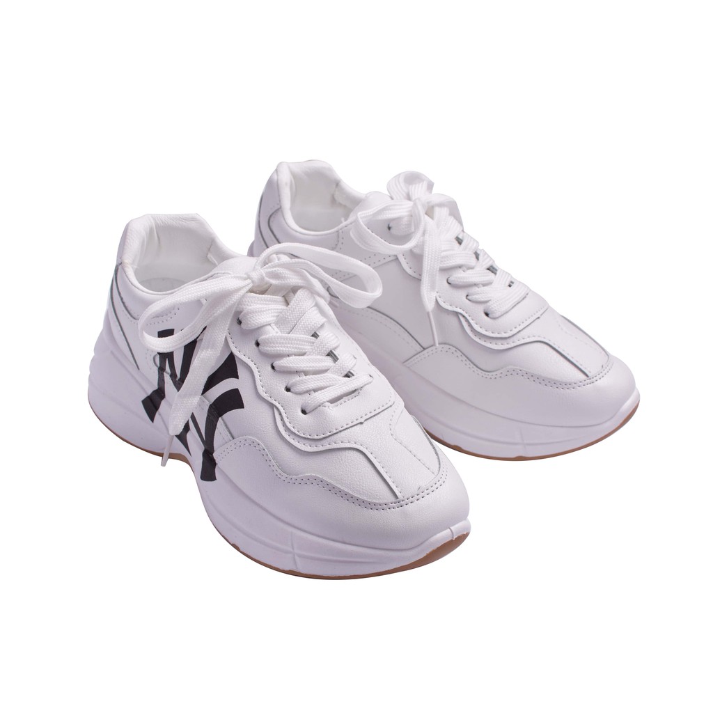 JeniBell - Sepatu Sneakers Wanita Rhyton NY / Sepatu Casual Wanita - White