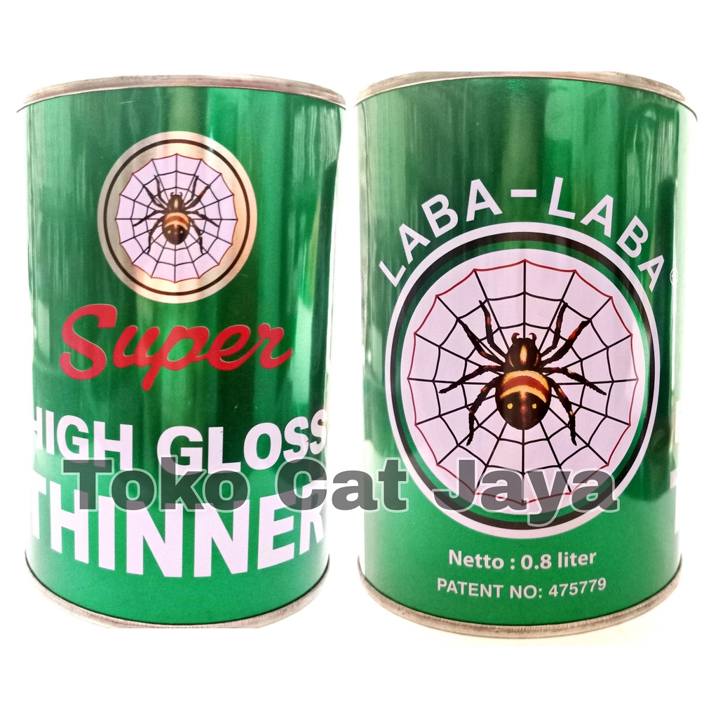 THINNER LABA LABA HIJAU 0,8 Liter / Tiner Laba Laba Kaleng Hijau