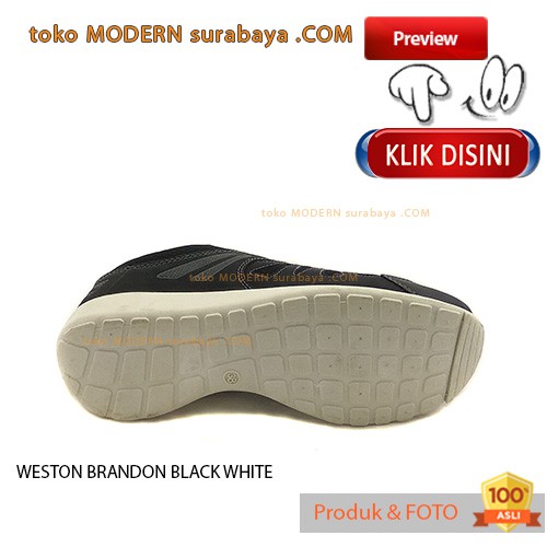 WESTON BRANDON BLACK WHITE sepatu sekolah casual sneakers