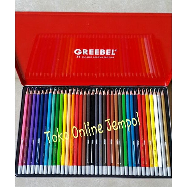

READY ATK92GB 36 warna Kaleng Classic Pensil Greebel 1736 Tin Case