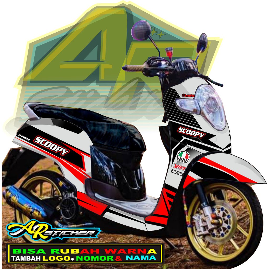 Decal scoopy Decal Scoopy full body Full Blok Decal Scopy Dekal New Fi 2017 2018 2019 2020 PUTIH