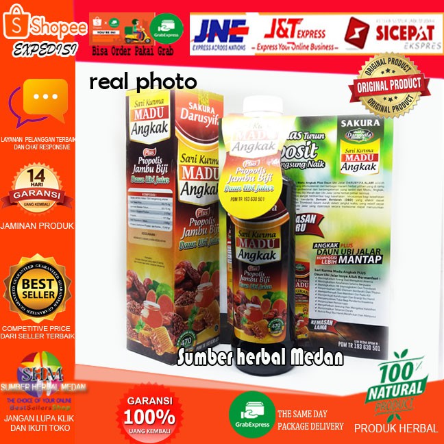 

Madu Sari Kurma Angkak Darusyifa Kemasan Baru khusus Expedisi Grab Express