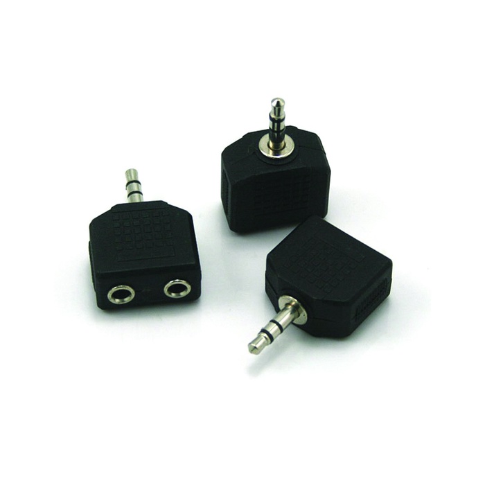 A3MF2 | CONNECTOR AUDIO 3.5 MALE TO FEMALE-2 BEST / SPLITTER 1-2 (BLACK)