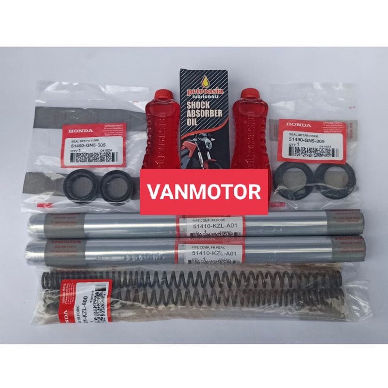 PAKET AS SHOCK SOK DEPAN BEAT Fi FI POP ESP STREET VARIO 110 Fi VARIO 125 150 SCOOPY Fi SPACY FI HONDA KZL KZR SET PER SHOCK  2pc AS SHOCK 2pc SEAL ABU 2pc SEAL SHOCK 2pc OIL SHOCK 2pc PER SHOCK