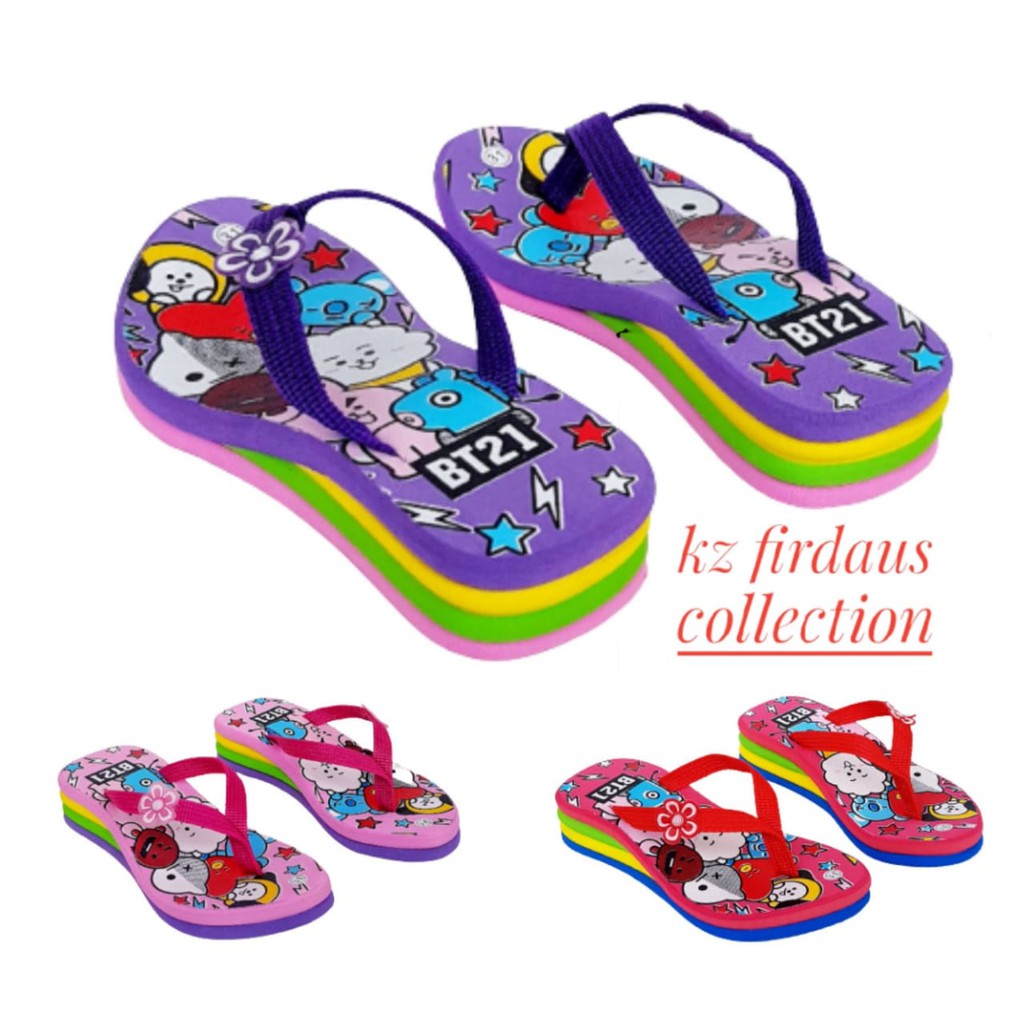 Sandal Anak Perempuan WEDGES BT21 KARAKTER