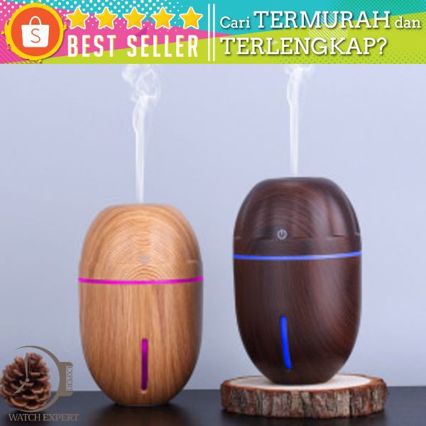 Taffware Ultrasonic Humidifier Aroma Essential Oil Diffuser Wood Design 300ml - J-010 - Wooden