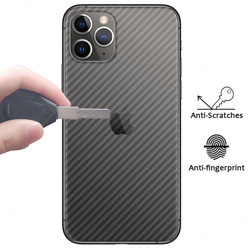 iPhone 11 Pro Max 3D Carbon Fiber Back Film Screen Protector iPhone 11 Pro XS Max XR 8 7 6 6S Plus Sticker Protector