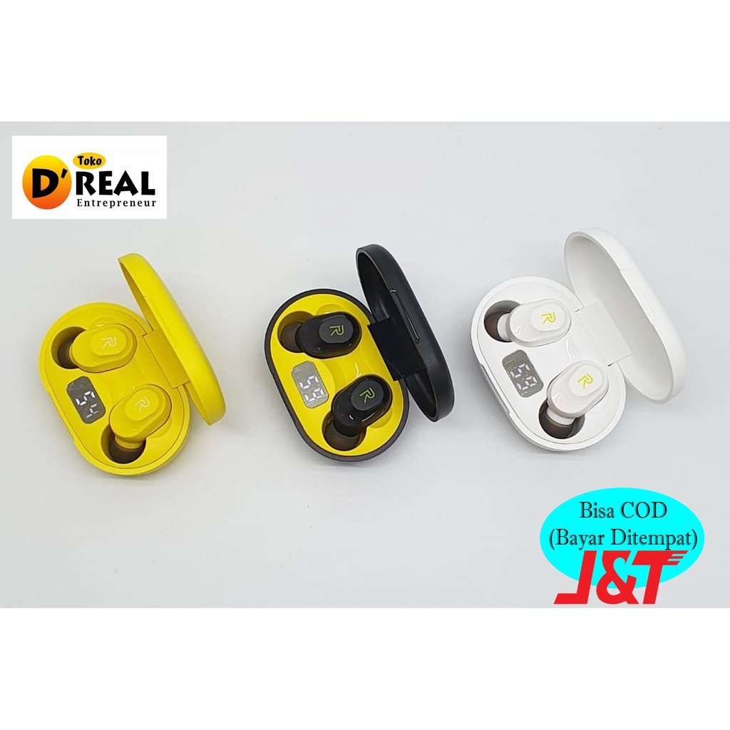 Realme Earphone Bluetooth Buds Plus Wireless LED Headset