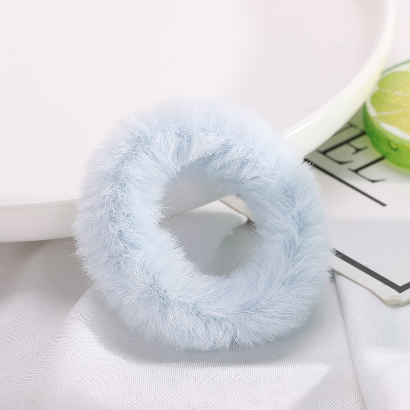 MURMURE.ID | IKAT RAMBUT BULU JUMBO LEMBUT KARET CEPOL WANITA RASFUR ALA KOREA HA065-KECIL BIRU MUDA