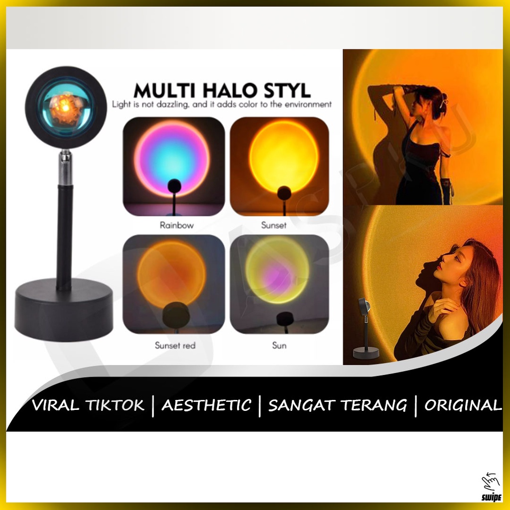 Lampu Sunset Proyektor Original Lamp LED Tiktok Tik Tok Matahari Terbenam Asli Ori Terang Viral