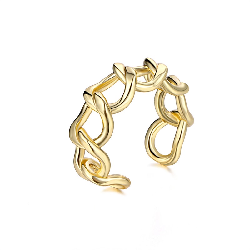 Cincin Model Terbuka Desain Rantai Gaya Vintage Gothic Antik Untuk Unisex