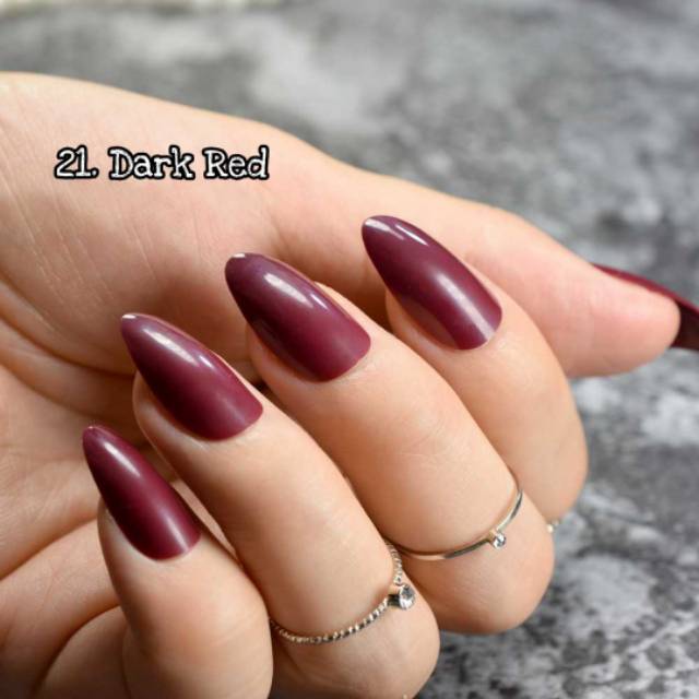 KUKU PALSU FAKE NAILS STILETTO GLOSSY STYLE 24PCS  BAG 1