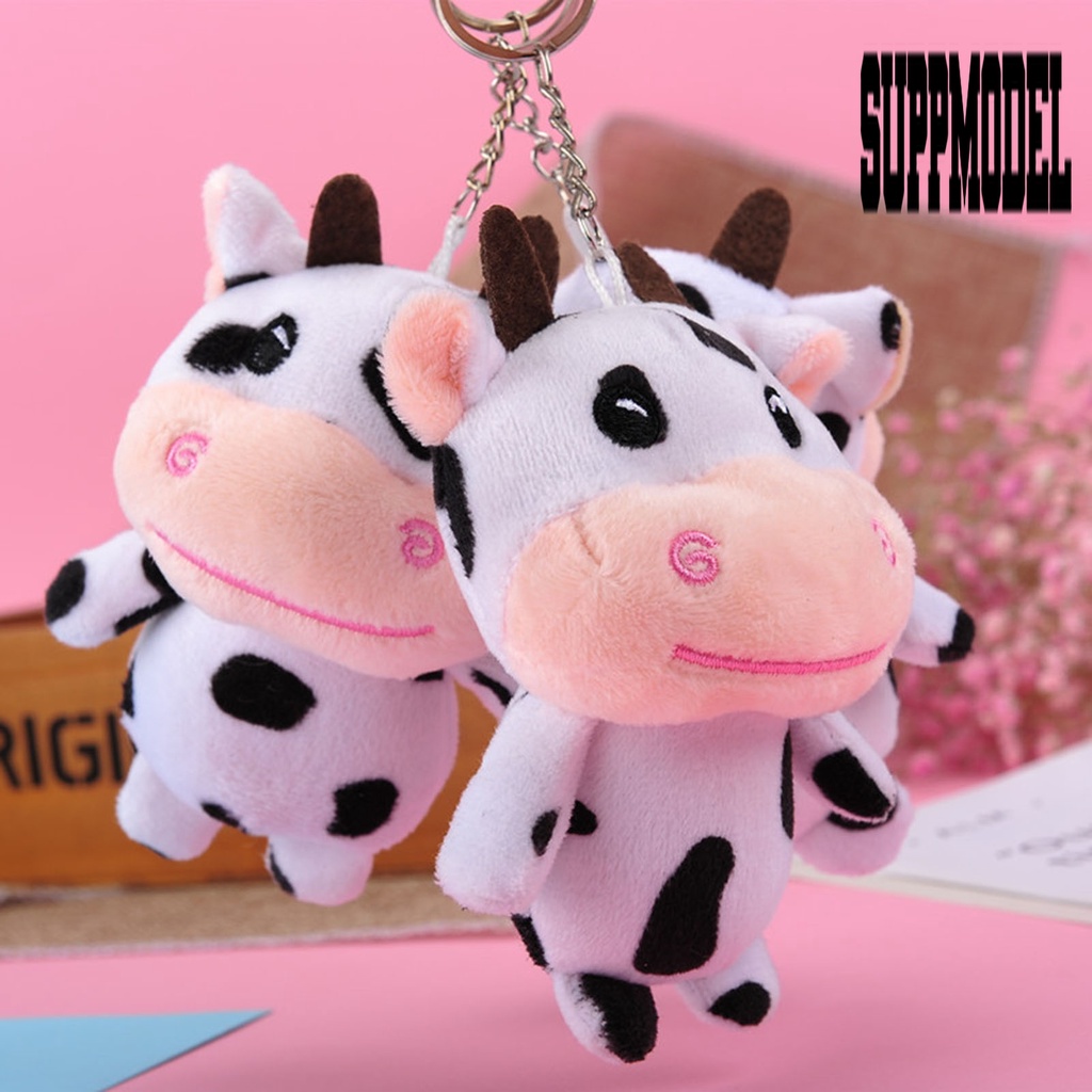 &lt; Suppmodel Gantungan Kunci Boneka Stuffed Plush Sapi Lucu