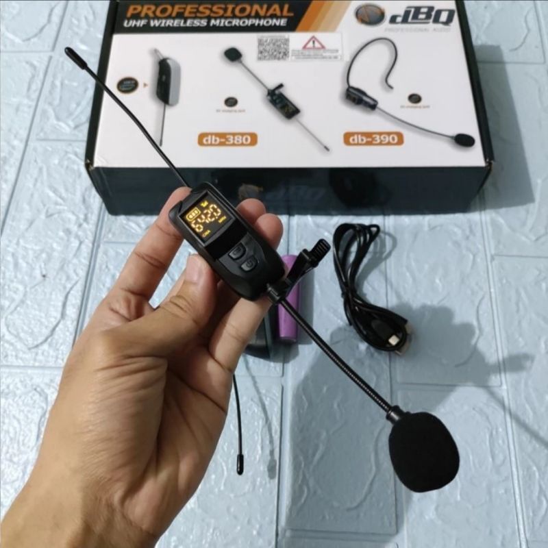 Jual Mic Wireless Jepit Baju Clip On Cepit DBQ DB380 Original DB380 DB 380 Mic Capit UHF Model