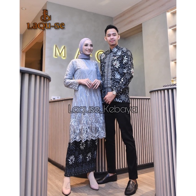 Setelan Kebaya Tunik Batik Couple Modern Terbaru Outfit Pasangan Kondangan Wisuda By Laquse_kebaya2