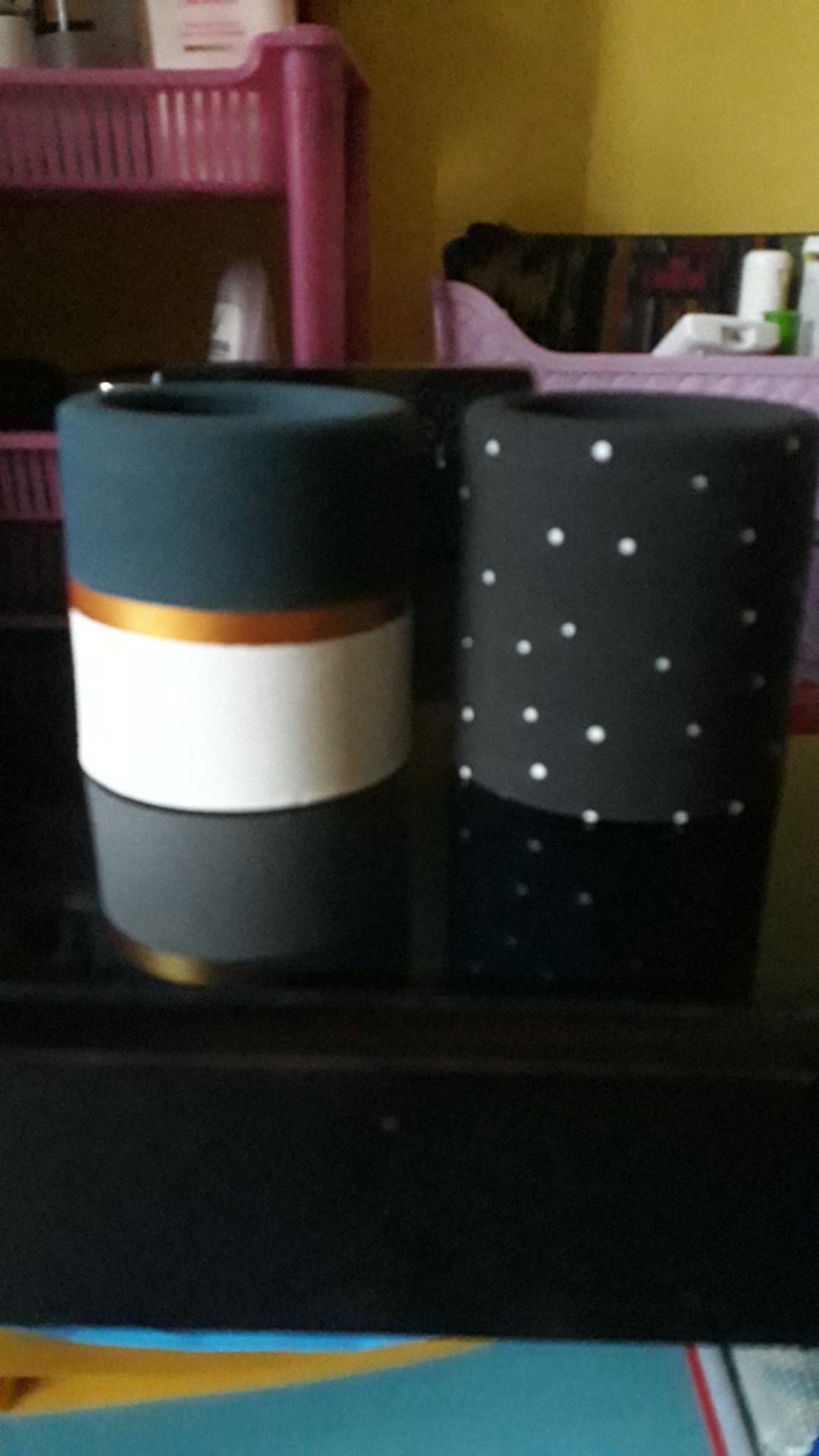 Pot Sukulen/kaktus Black White Dotted D:8cm