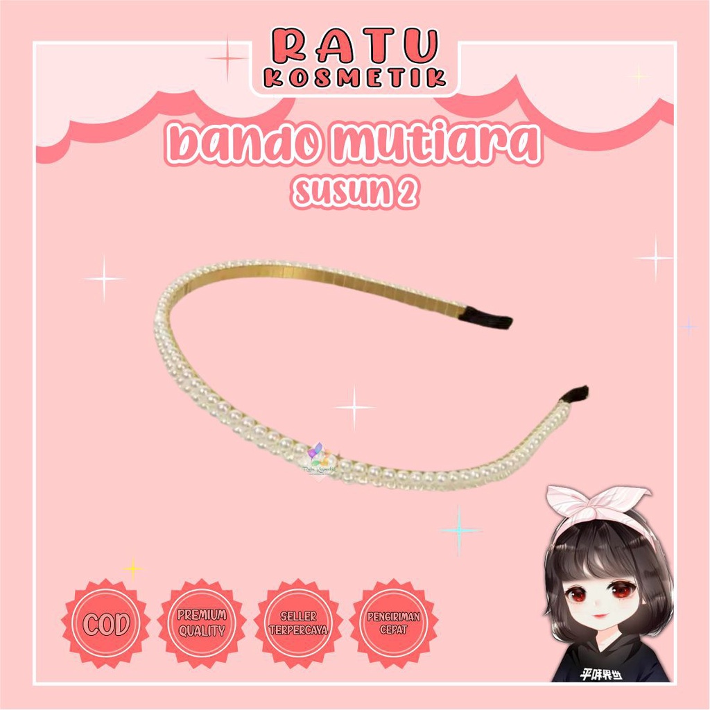 ❤ RATU ❤ Bando Impor Korea Mutiara Besi Kualitas Import