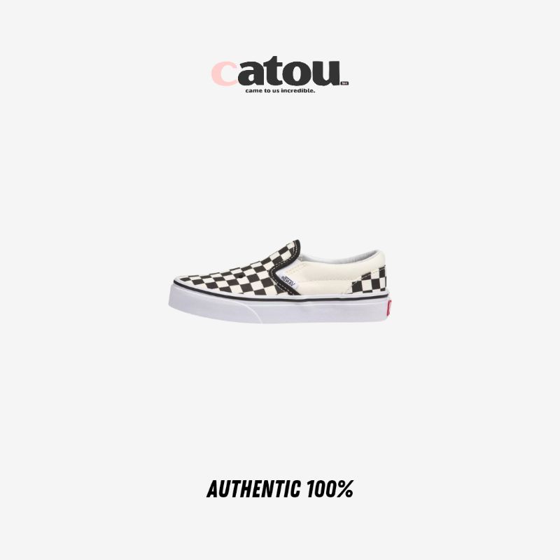 Sepatu Anak Vans Kids Classic Slip-On Checkerboard Black/White Original 100% BNIB [RESMI]