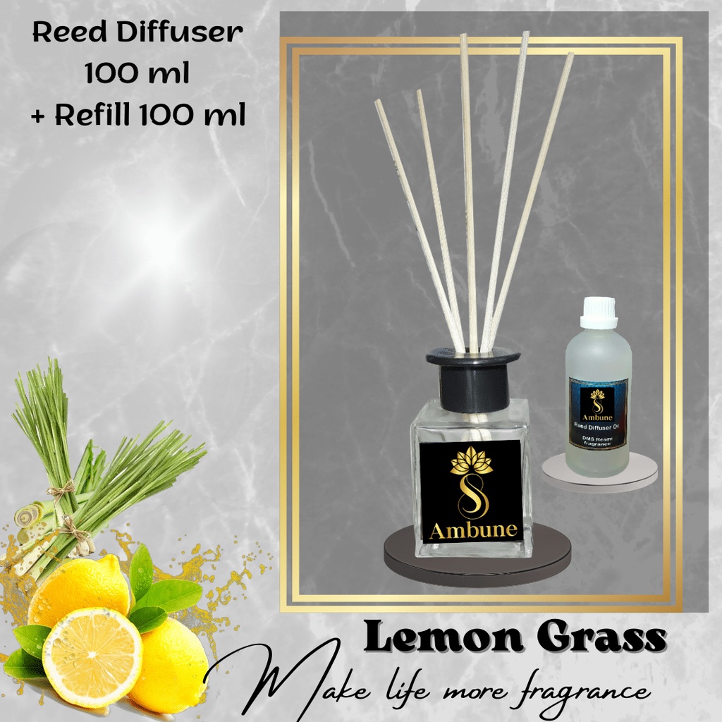 Lemon Grass Reed Diffuser Oil Pengharum Ruangan 100 ml Ambune