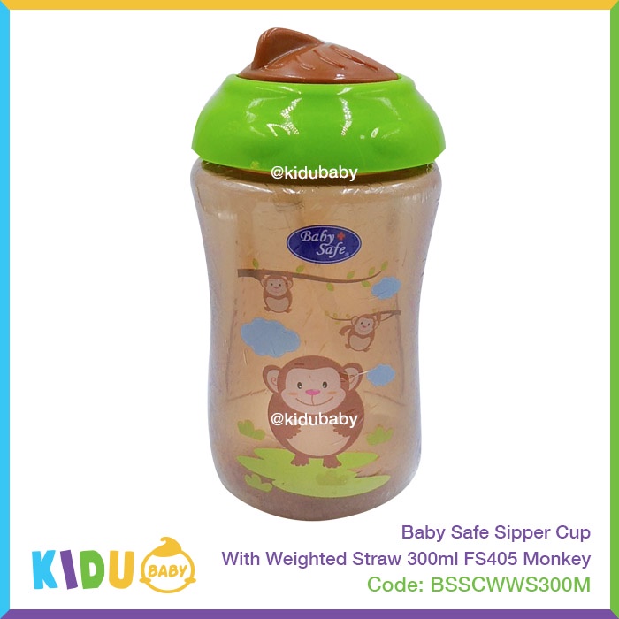 Baby Safe Botol Anak Sipper Cup With Weighted Straw 300ml FS405 Kidu Baby