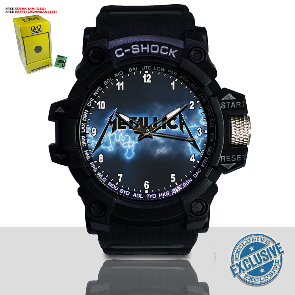 (EXCLUSIVE ) JAM TANGAN METALLICA WATER RESIST FREE BOX DAN BATREI - NO.3