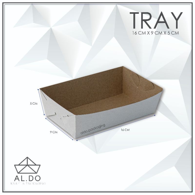 

KARTON KRAFT (TRAY) UKURAN 16 X 9 X 5 (NO PE) ADA WARNA HITAM, PUTIH,COKLAT