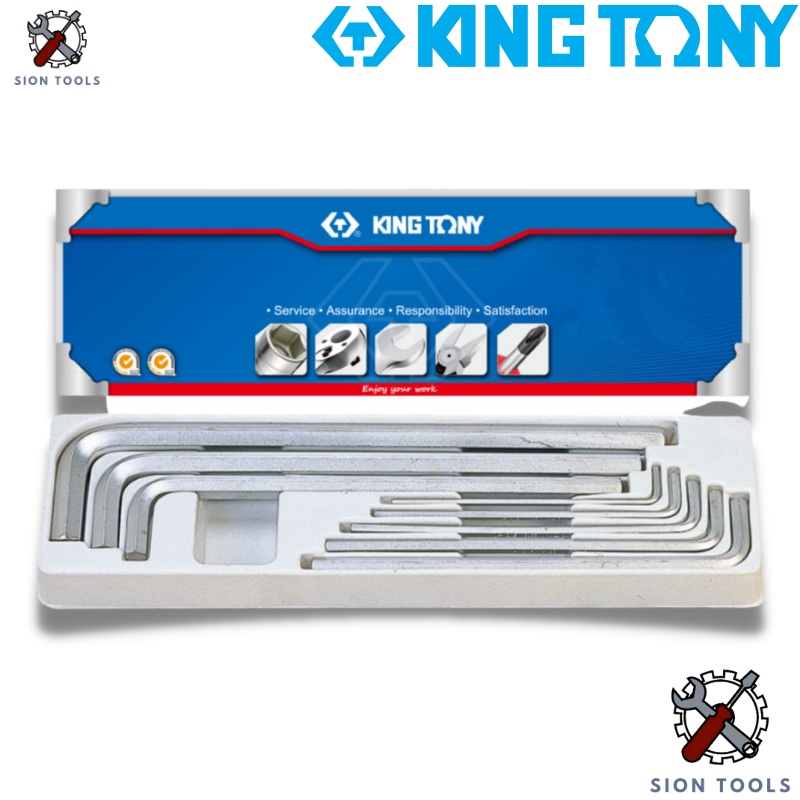 KING TONY KUNCI L SET HEXAGONAL (EXTRA LONG ARM) 8 PCS 3-14 MM