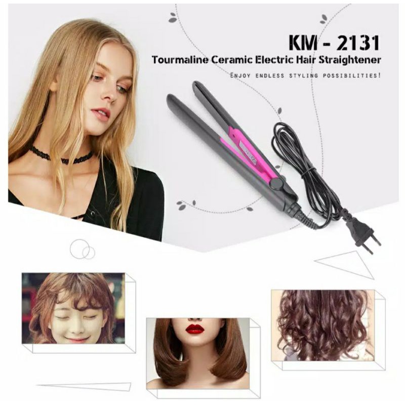 Alat Catokan 2in1 Curly Lurus Kemei Km2131 Catok Rambut Kriting Rebonding Bagus dan Cetok Murah