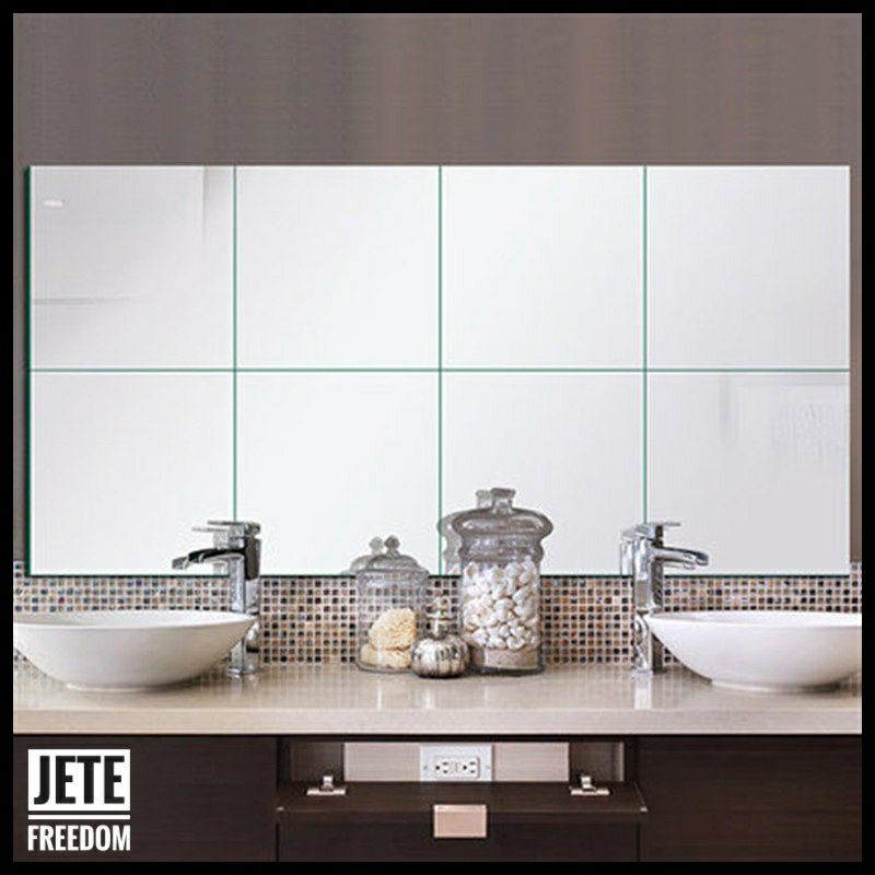 Wallpaper Dinding Tembok Kaca Cermin Fender Wall Sticker Dekorasi 3D Model Square Mirror Hiasan-1