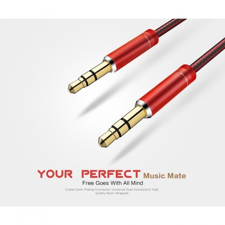 Cable aux audio 3.5mm Ldnio 1 meter male-male stereo gold Ls-y01 y-01 - kabel jack 3.5 m-m 1m