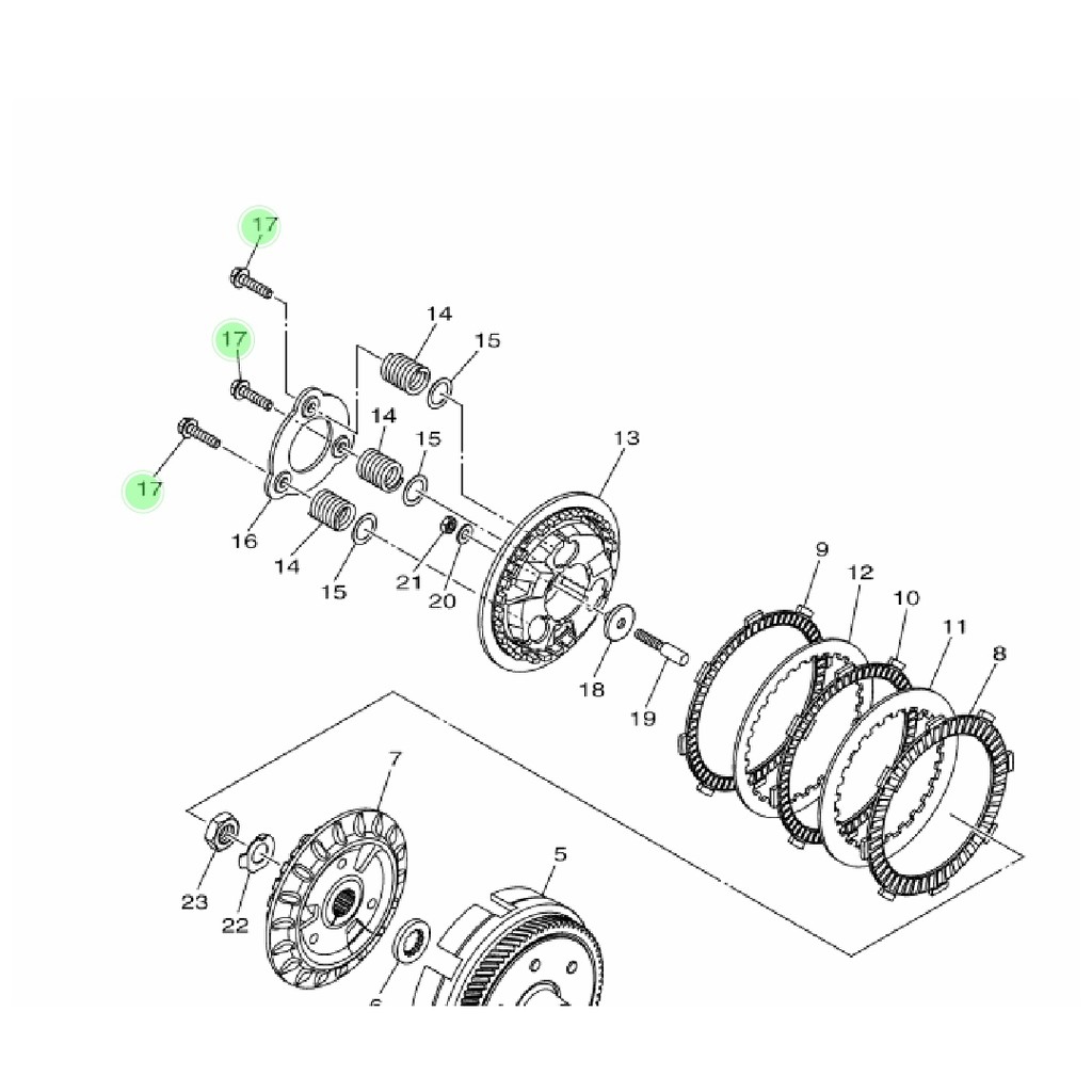 baut per kopling new r15 vva v3 mt15 xsr all new vixion r 155 original yamaha BK6-E6337-00