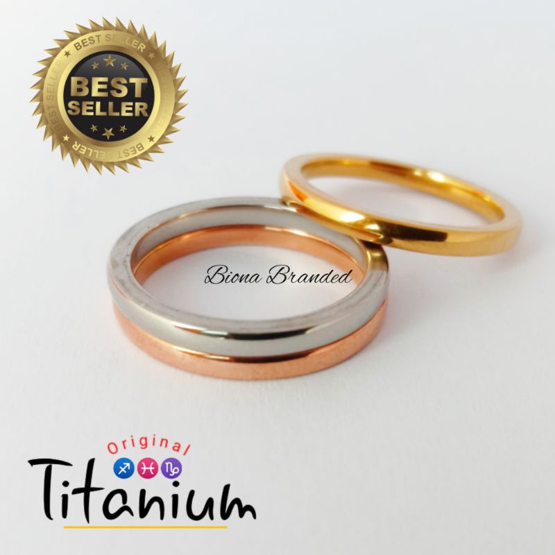 1 SET 3 PCS CINCIN TITANIUM POLOS 3 WARNA GOLD,ROSE GOLD DAN SILVER MODEL TERBARU DAN KEKINIAN, CINC