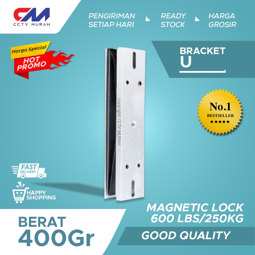 BRACKET U EMLOCK || BRACKET GLASS || BRACKET EMLOCK KACA 600LBS 280KG