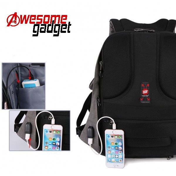 Tigernu T-B3213 USB Port Tas Ransel Laptop 16 inch Punggung Anti Theft