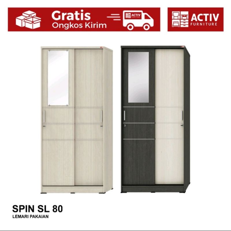 Lemari pakaian sliding / lemari pakaian pintu geser SPIN SL 80