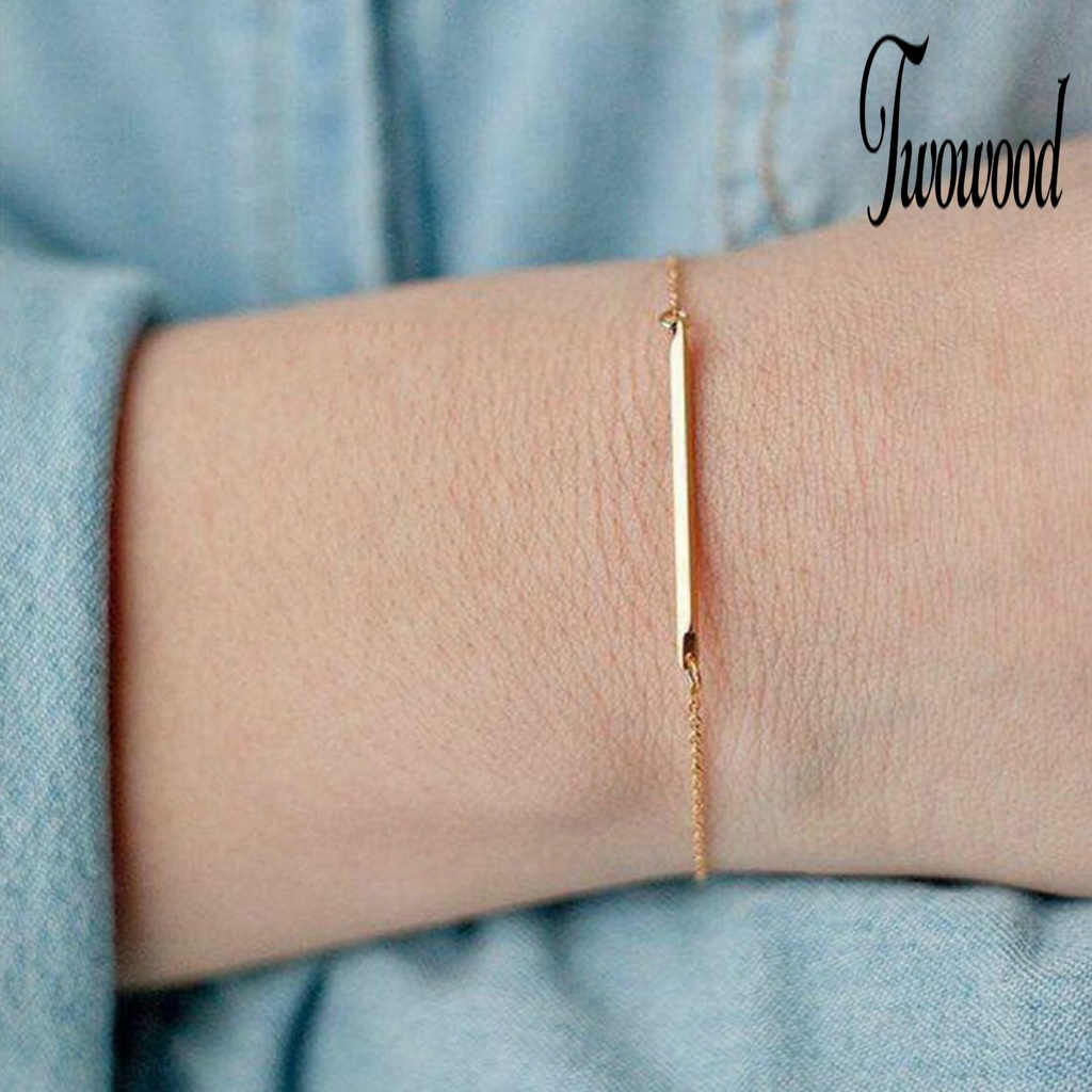 Gelang Rantai Bentuk Bar Bahan Alloy Untuk Wanita