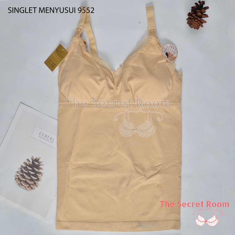 TALLY SINGLET TANK TOP MENYUSUI 9552 I FREE SIZE I FIT TO L I BAHAN RAJUT I CUP B