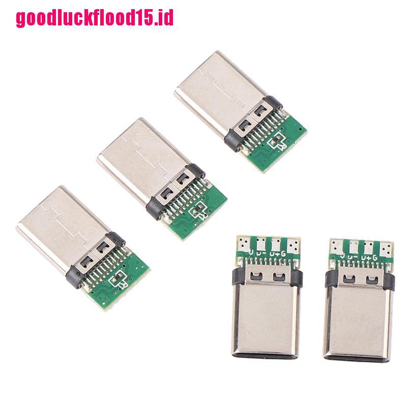 {LUCKID}5Pcs USB 3.1 Type C Male DIY Solder Plug Connector Socket Attached PC Board