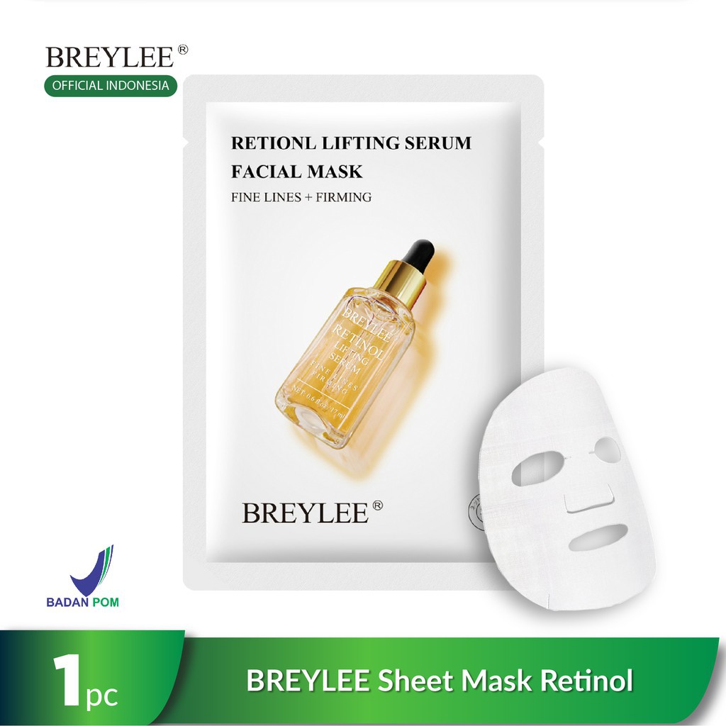 BPOM BREYLEE Sheet Mask Retionl Rose Hyaluronic Acid Vitamin C / masker wajah breylee