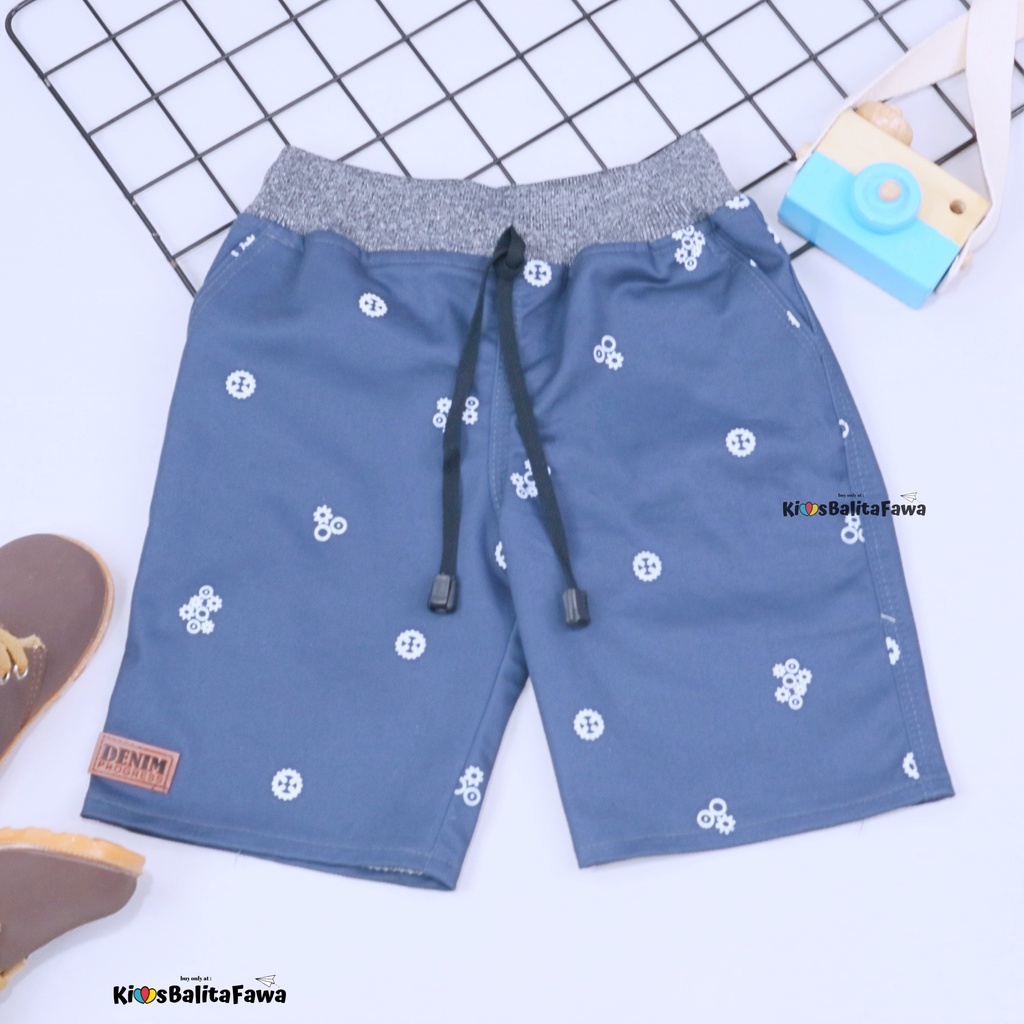 [MOTIF] Celana Pendek Daffa uk 1-12 Tahun / Bawahan Anak Laki Pants Semi Jeans Cowok EXPORT Quality