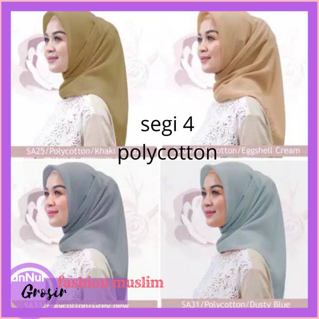  Jilbab Segiempat Bella Square Pollycotton Double Hycon 