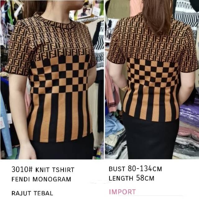 B-778 ,Fendi Monogram Tshirt 3010
