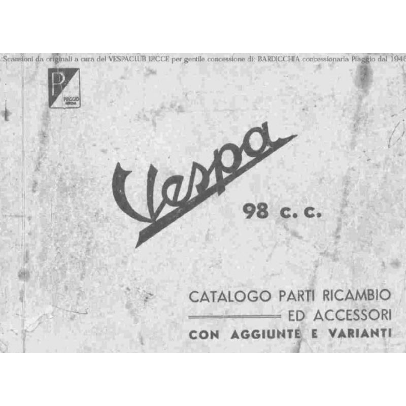 Buku Part Catalog Catalogue Katalog Katalogue Copian Vespa 98 cc