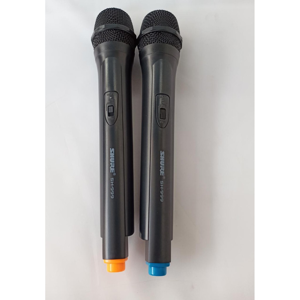 Shure SH -999 Mic Wireless Handle Black Edition -Double Wireles-suara mantap