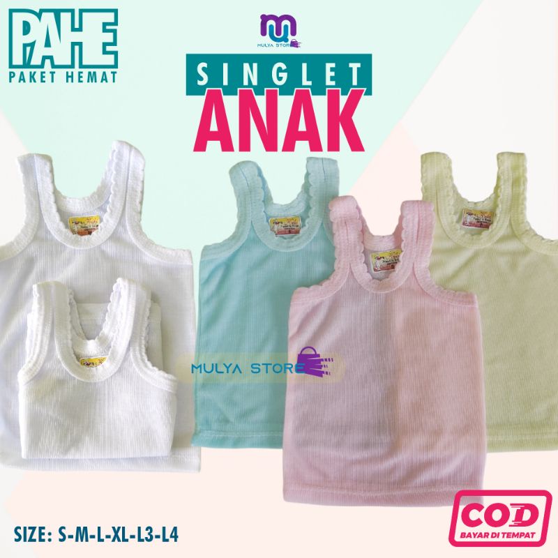 Kaos Dalam Anak Pria Wanita Aneka Warna Singlet Kiki Murah