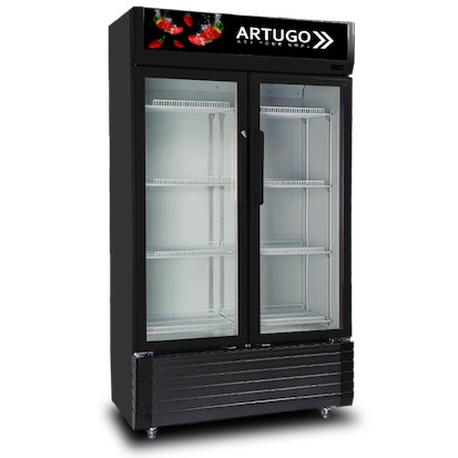 Showcase 2 pintu ARTUGO SV 602 Hitam 620 Liter Magelang