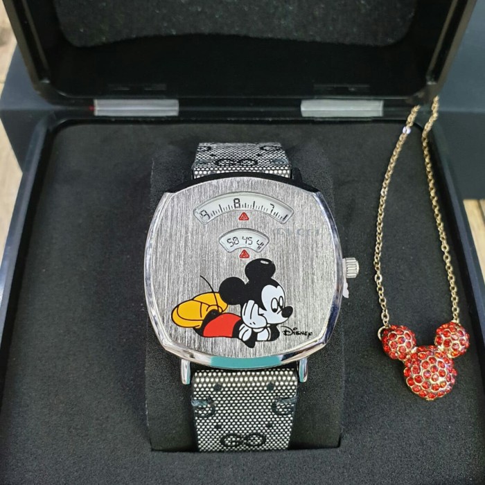 PROMO Jam wanita GUCCI mickey free kalung Mickey Y8145 BATRE CADANGAN