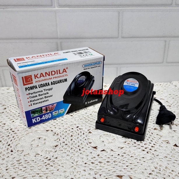 KANDILA KD 480 KD480 MESIN POMPA GELEMBUNG UDARA AERATOR 2 LUBANG AIRPUMP AQUARIUM