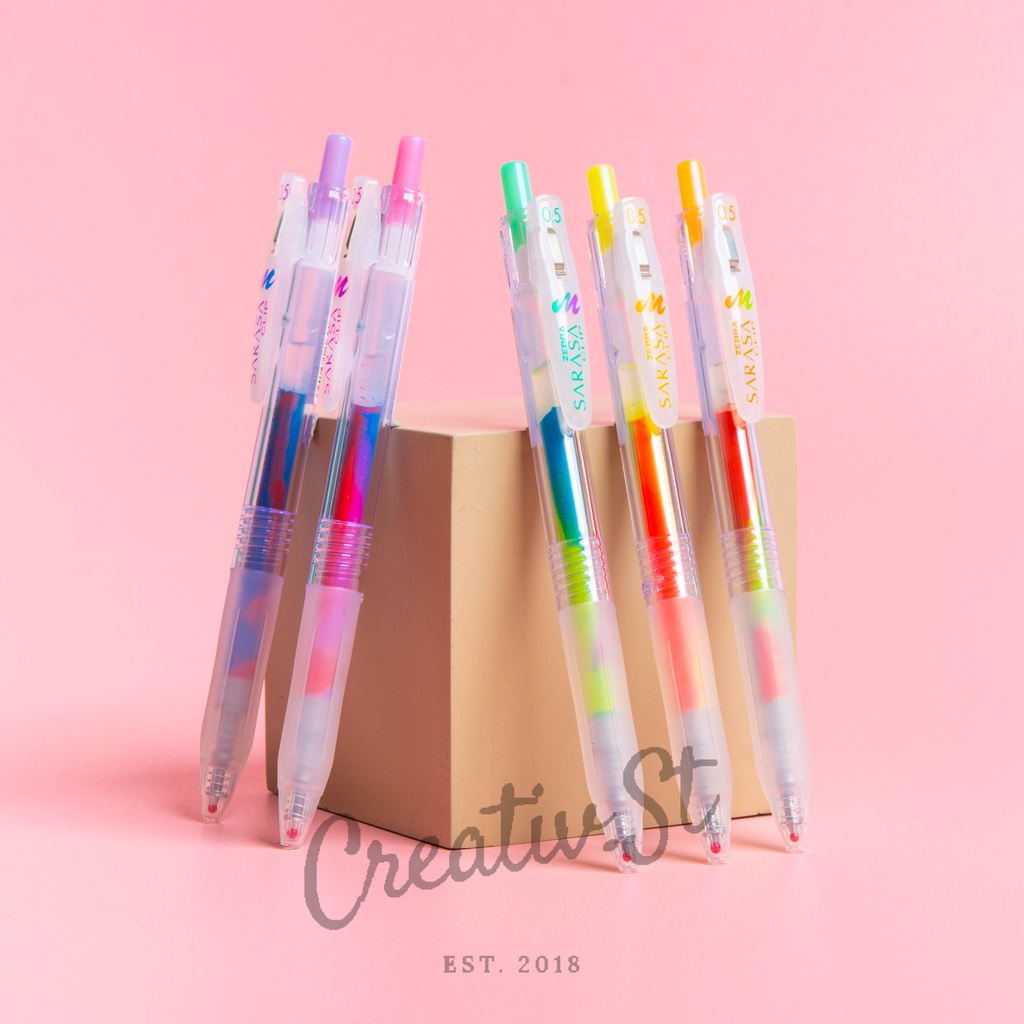 

Zebra Sarasa Clip Marble Rainbow Color Pulpen Ge Warna 0.5 Mm